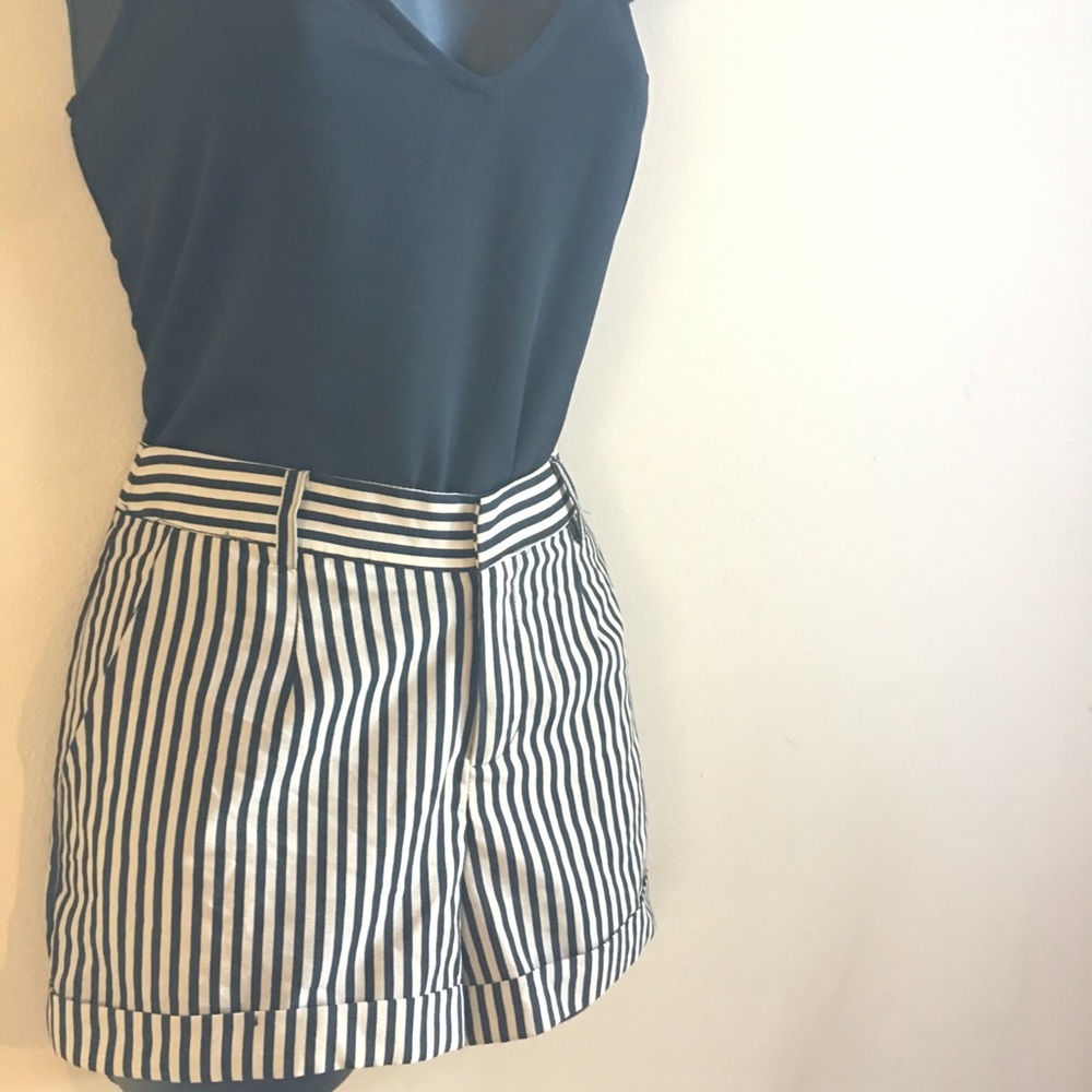 Nude & Black Stripe Dress Shorts!